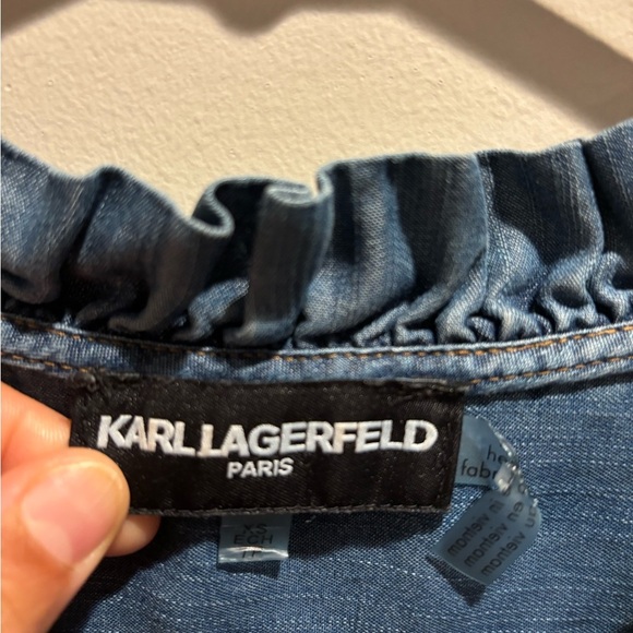Karl Lagerfield Paris size XS chambray top. - Picture 3 of 5